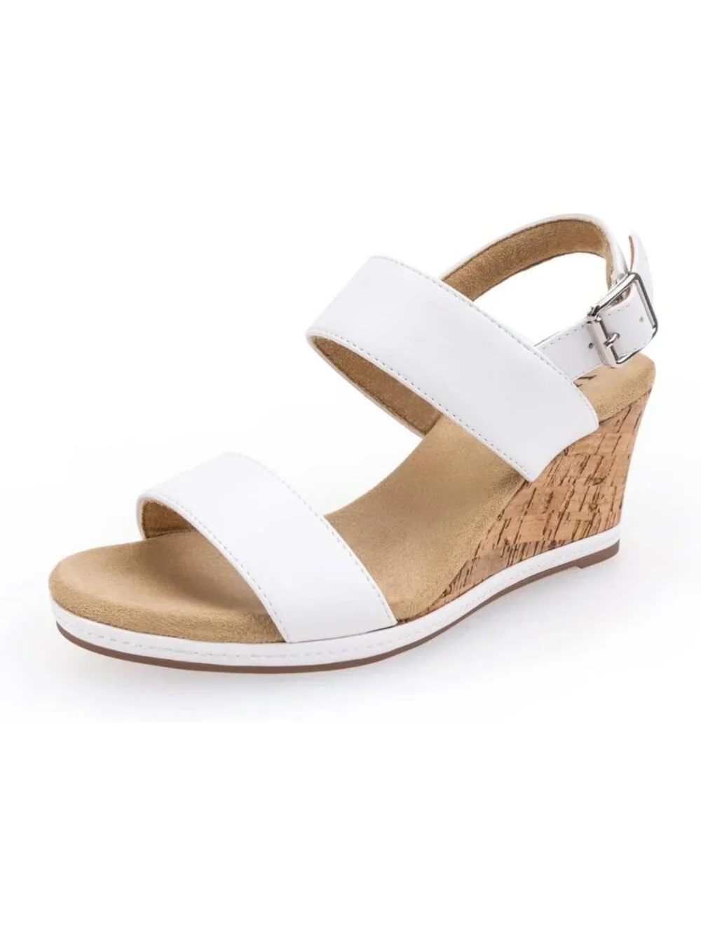 Stylish Women's Wedge Sandals with Buckle Straps, Cork Platform, Slingback, Open